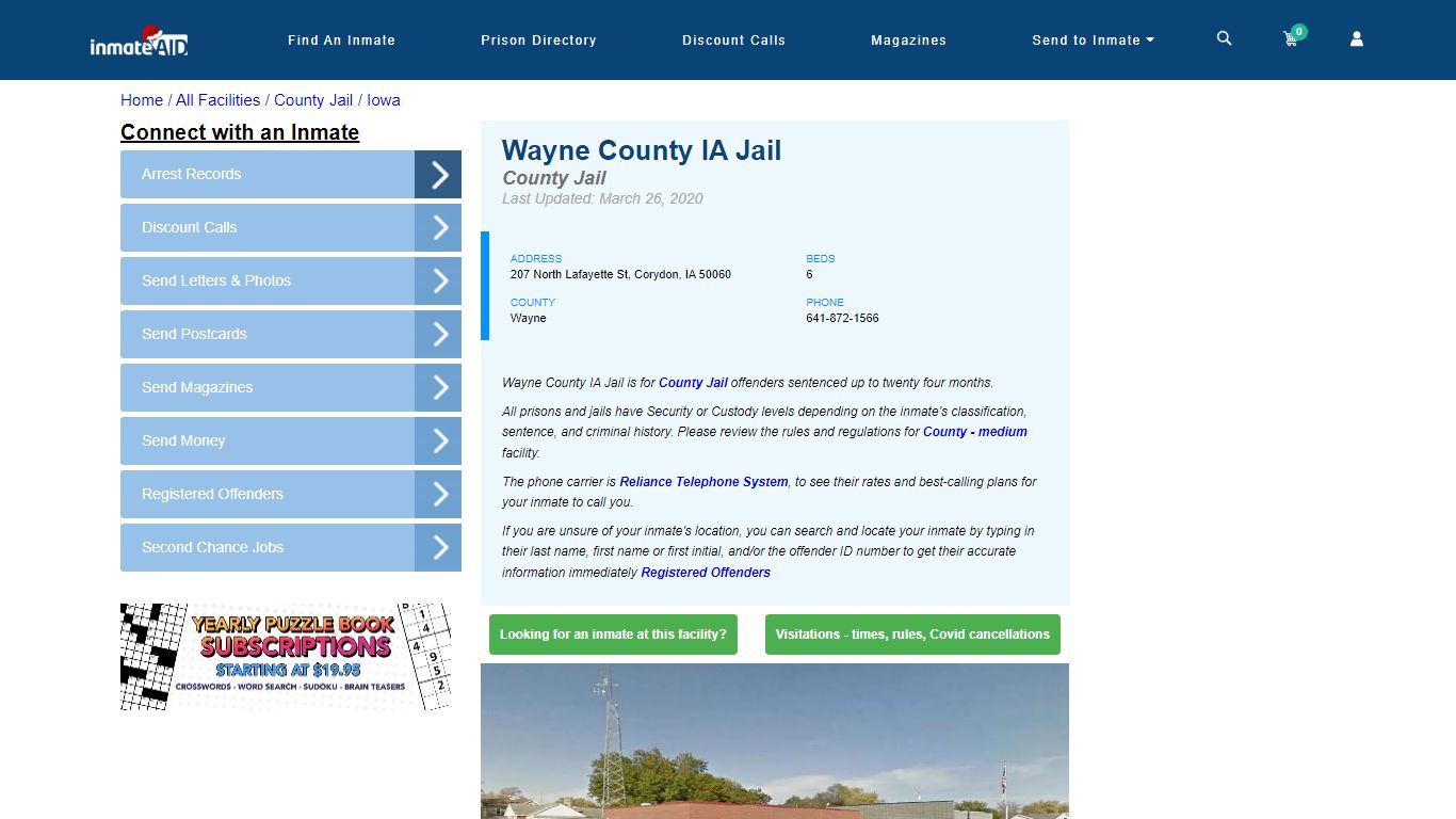 Wayne County IA Jail - Inmate Locator - Corydon, IA
